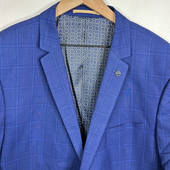 Johnny Bigg Marine Check 2B Suit Jacket Big & Tall Men's Size 48R NWT - Picture 2 of 7